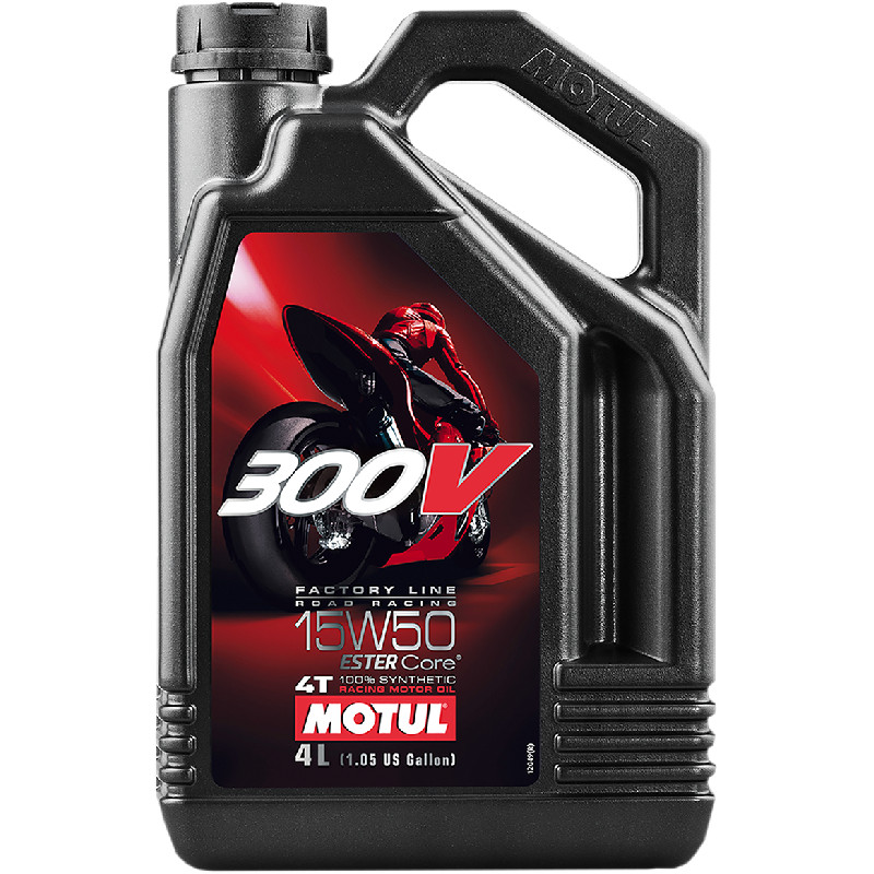 MOTUL 300V 4T Full Synthetic Motor Oil 15W-50 4L 104129 - JASO T903 4-Stroke Use