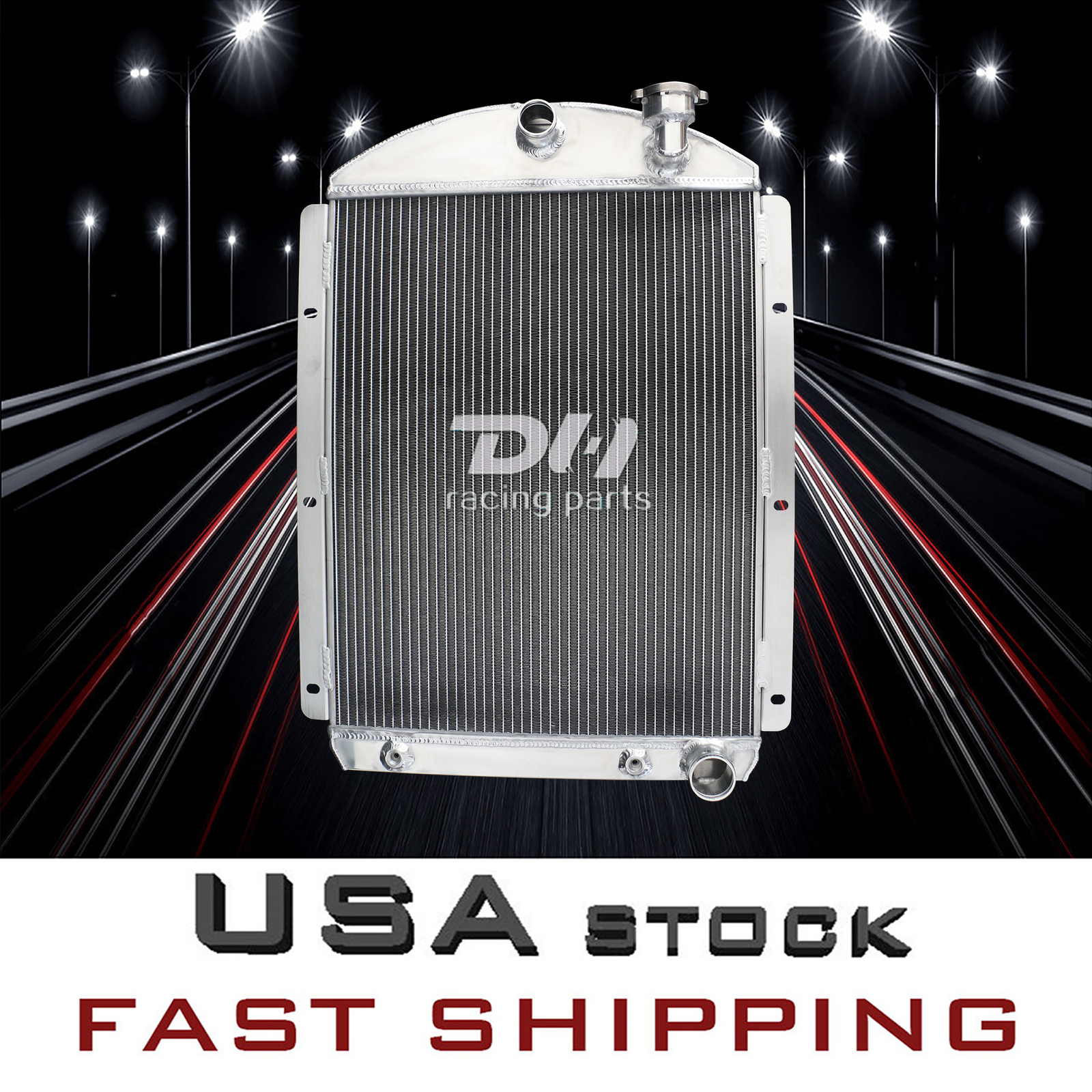 3 Row Aluminum Radiator For 1942-1946 1943 1944 1945 Chevy Truck Small Block V8