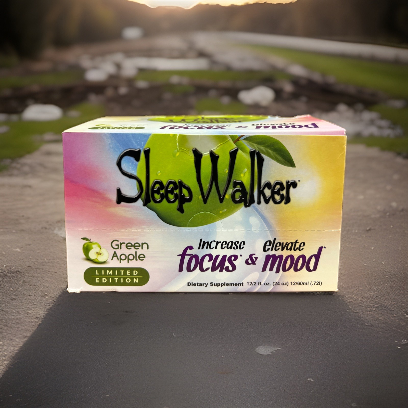 Sleep Walker Shot Green Apple 2oz 12 Pack Focus & Mood Enhancer, Limited Edition