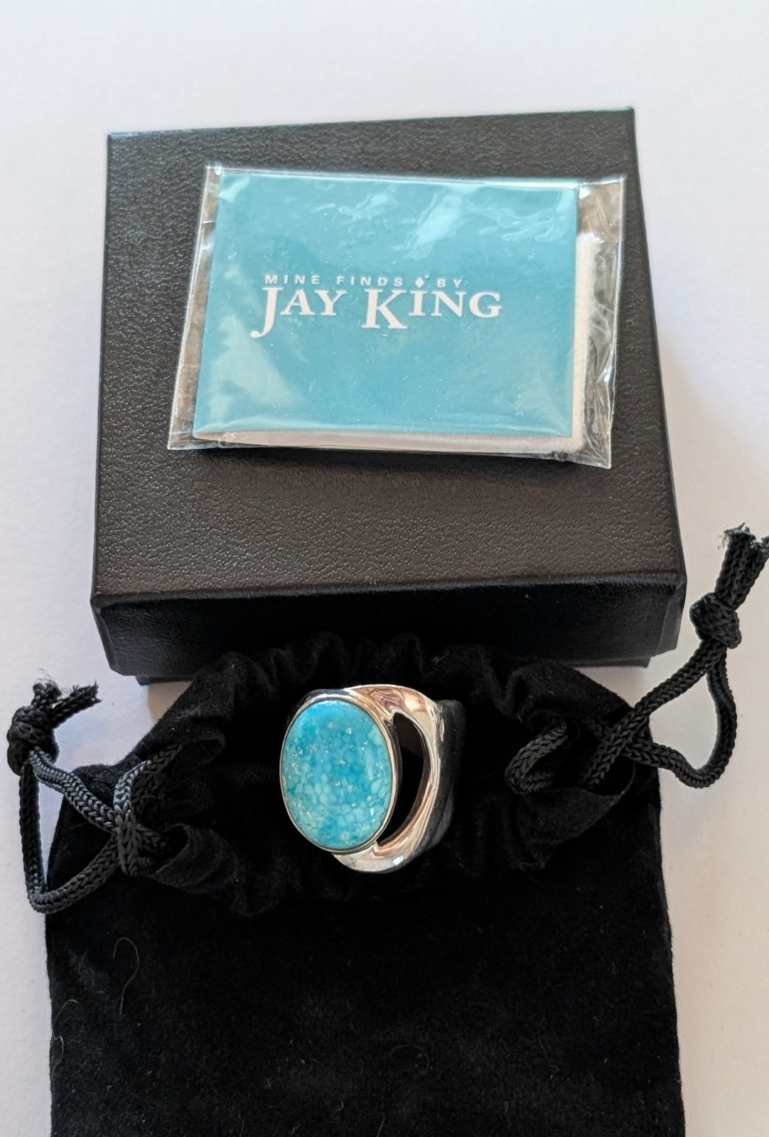 NIB Jay King Solid Sterling Silver Natural Blue Turquoise Sz 9.75 Ring 10 Grams NIB Jay King Solid Sterling Silver Natural Blue Turquoise Sz 9.75 Ring 10 Grams