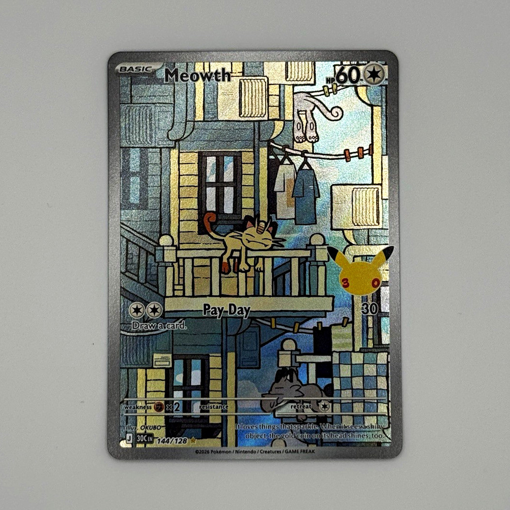 Pokemon Company Meowth 144/128 SV 151 Illustration Rare Holo Full Art ENG 2023