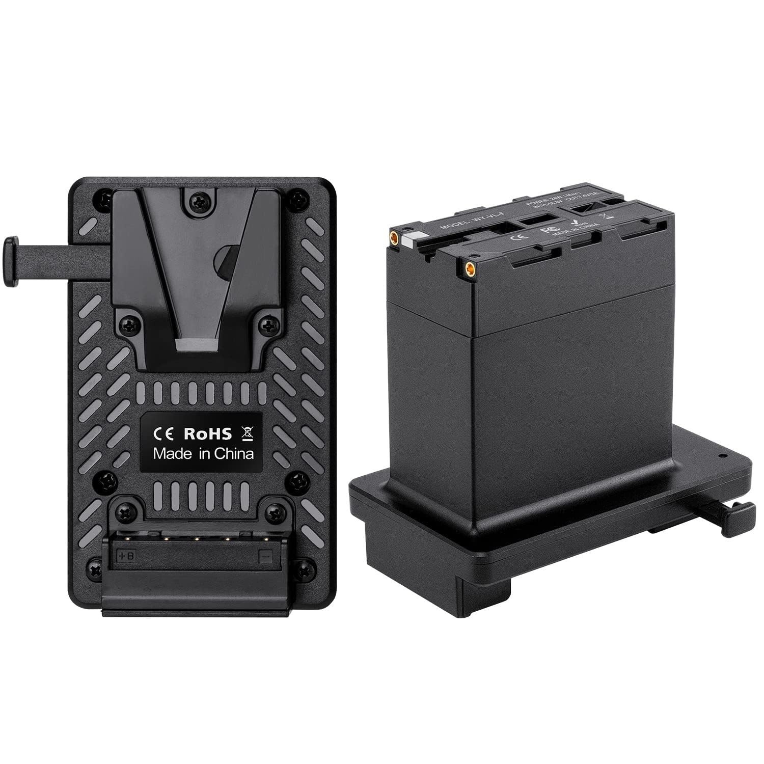 NP-F Dummy Battery to V-Mount Plate Replacement for NP-F980 F970 F750 F550