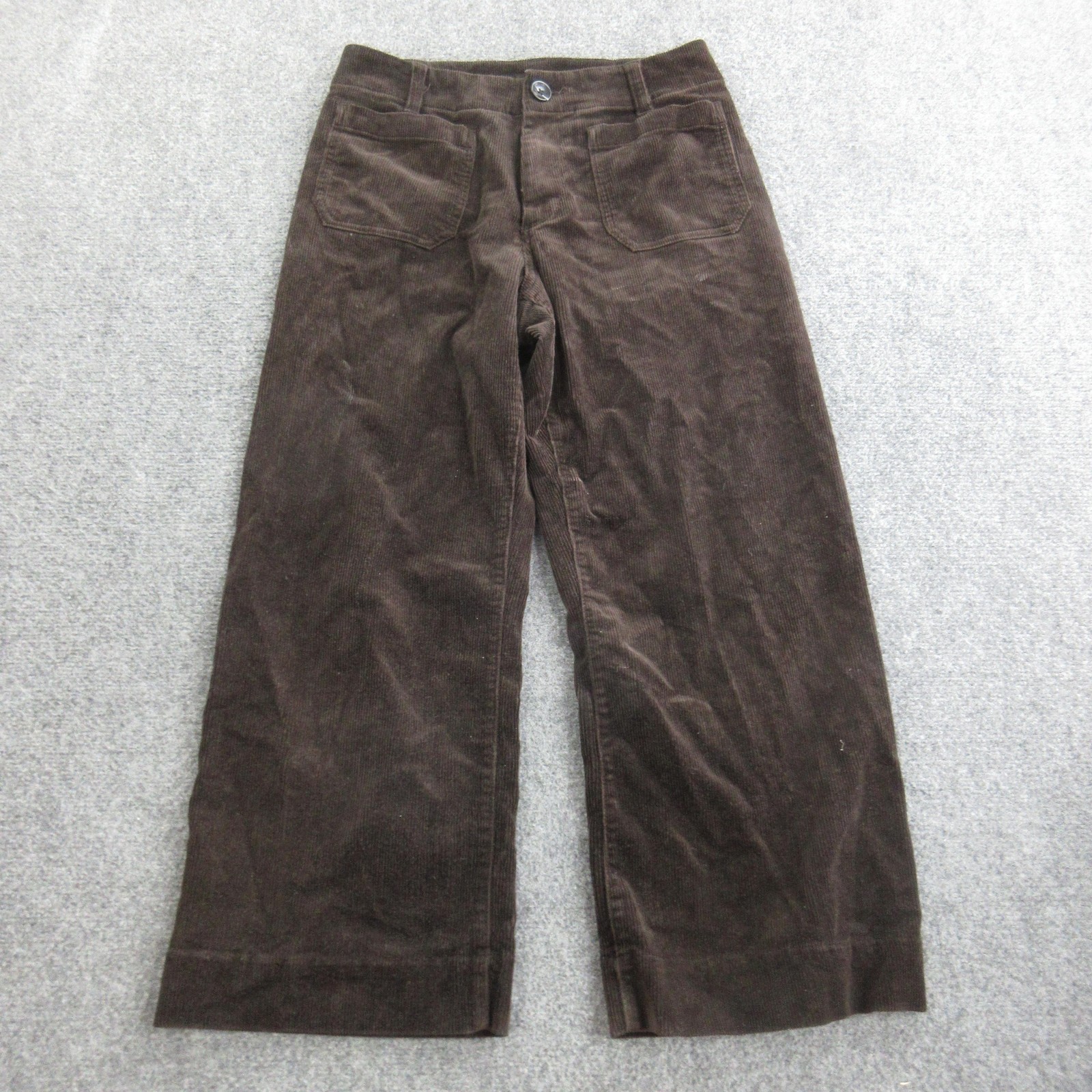 Quince Dress Pants Womens 6 Brown Corduroy Wide Leg Stretch Casual Pockets