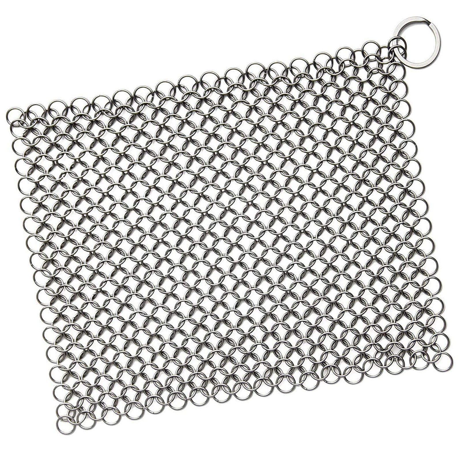 Cast Iron Skillet Cleaner Chainmail Scrubber Grill Scraper Stainless Steel 7X7