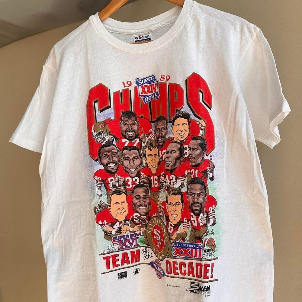 Rare 1989 San Francisco 49ers Shirt white short sleeve T shirt HN1984