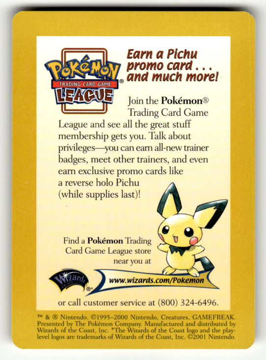 Pokemon Neo Discovery League Promo Insert Card Unown 2001