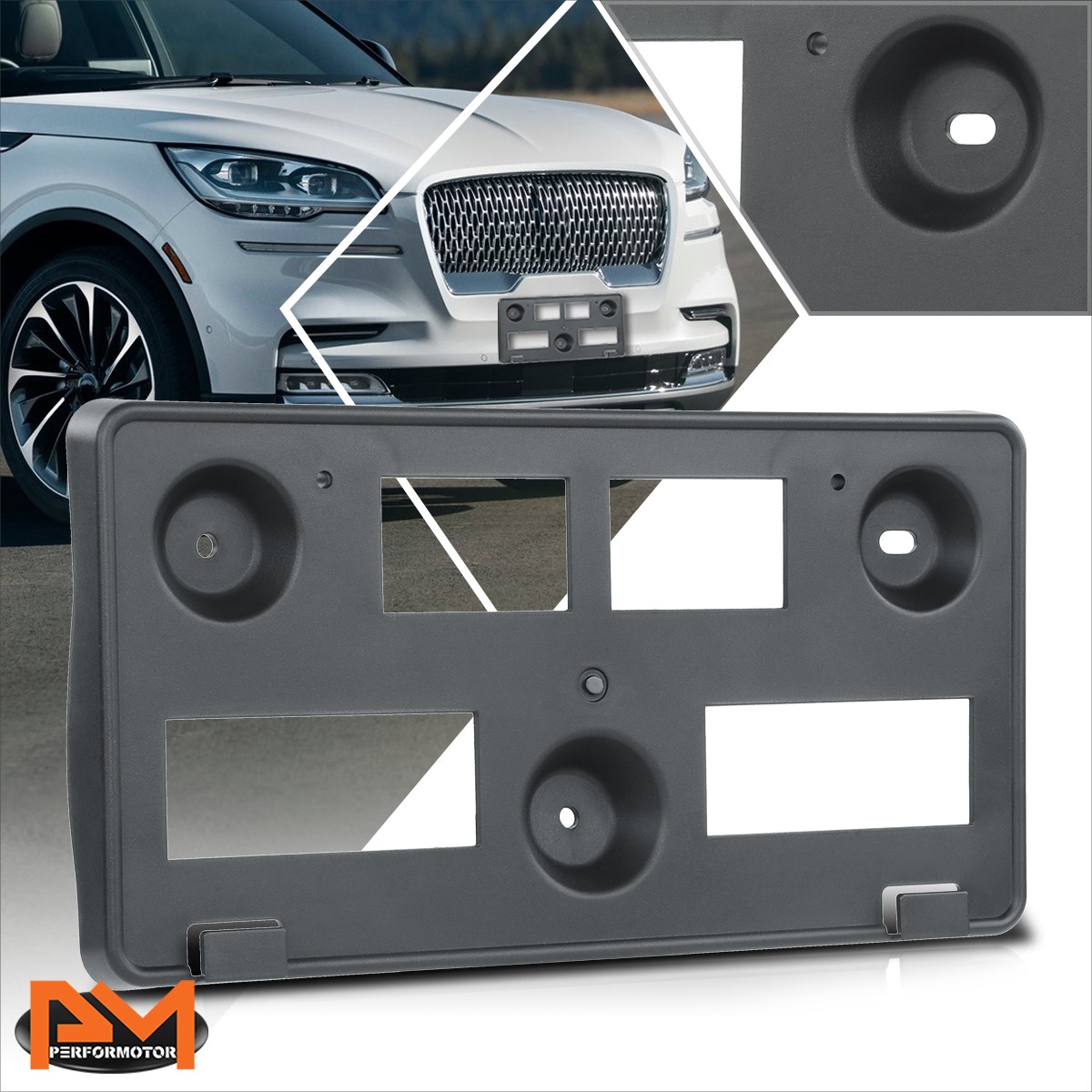 For 20-22 Lincoln Aviator Front Bumper License Plate Tag Mounting Bracket Holder