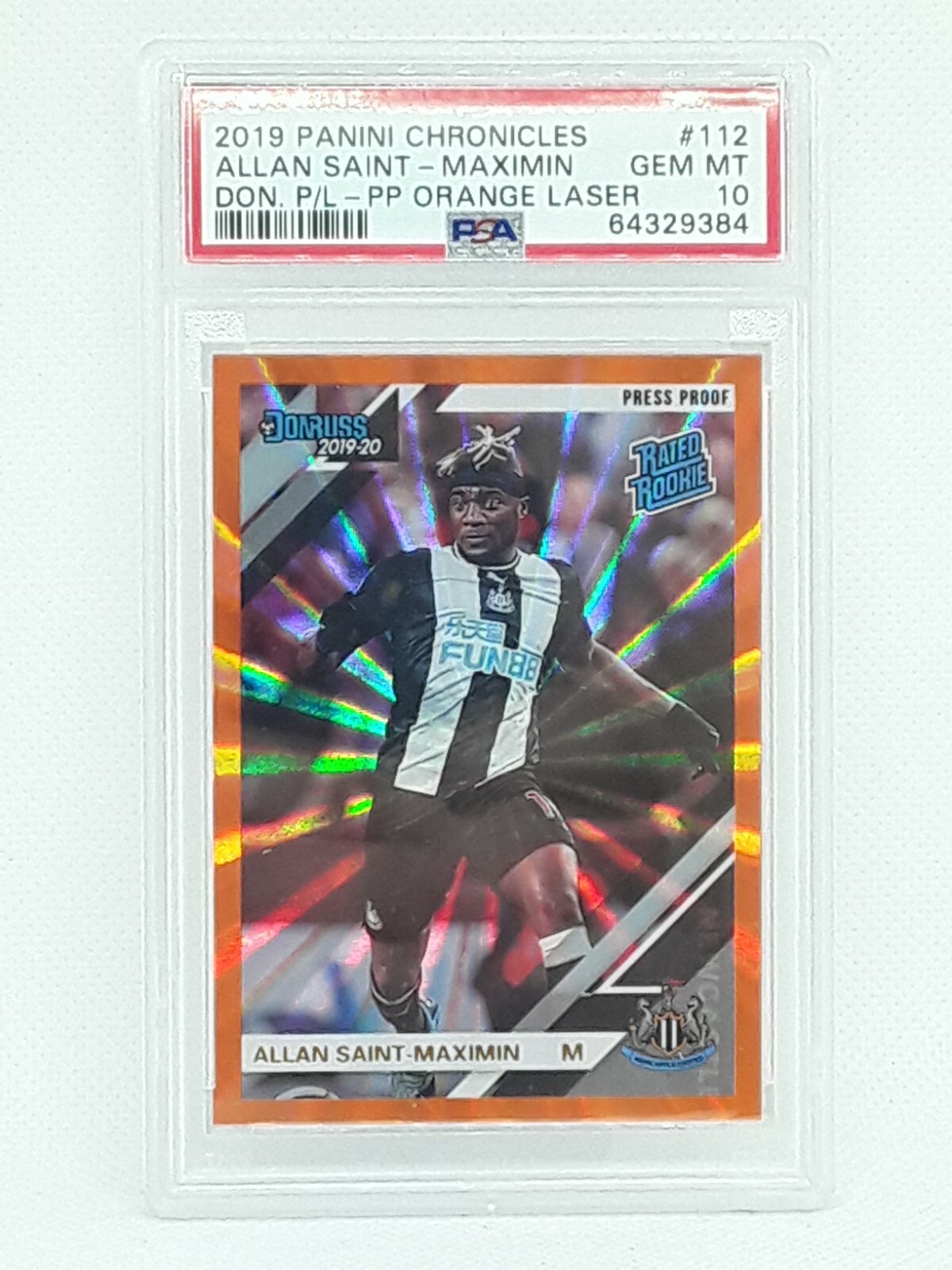 *PSA 10* Allan Saint-Maximin 2019-20 Rated Rookie ORANGE LASER #112 Newcastle
