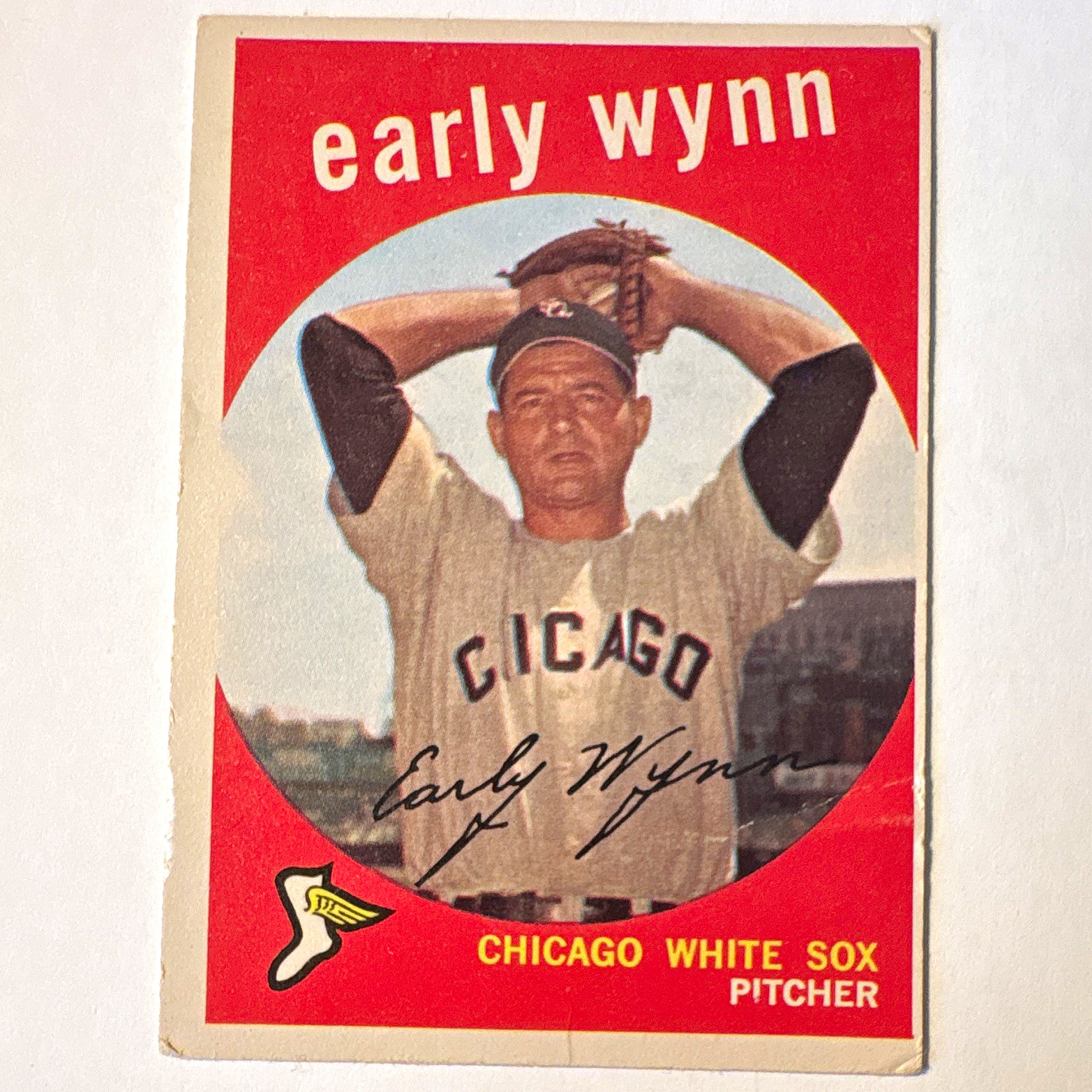 Topps 1959 Topps Early Wynn Chicago White Sox White Back Card #260 Poor Cond Topps 1959 Topps Early Wynn Chicago White Sox White Back Card #260 Poor Cond