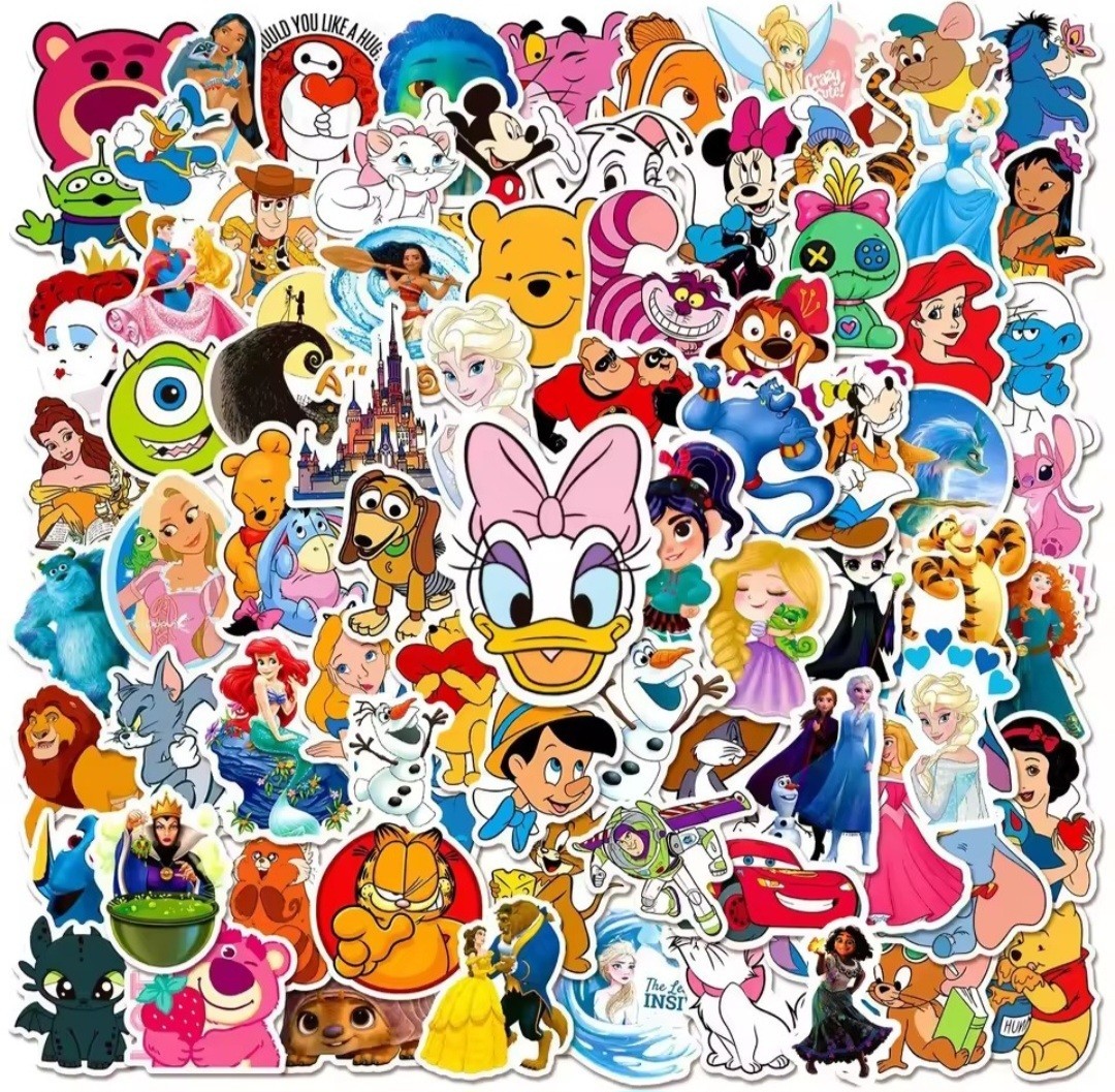 50 PCS Random Disney Mixed Characters Stickers For Water Bottle Phone Laptop 50 PCS Random Disney Mixed Characters Stickers For Water Bottle Phone Laptop