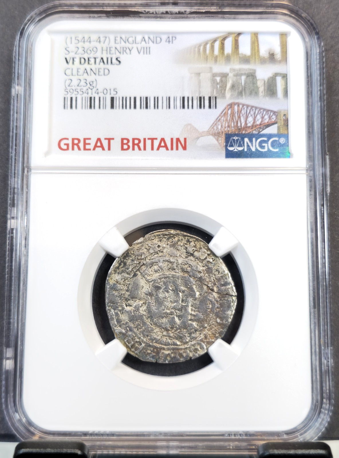 1544-47 ENGLAND 4 PENCE S-2369 KING HENRY VIII NGC VF RARE NICE COIN 1544-47 ENGLAND 4 PENCE S-2369 KING HENRY VIII NGC VF RARE NICE COIN