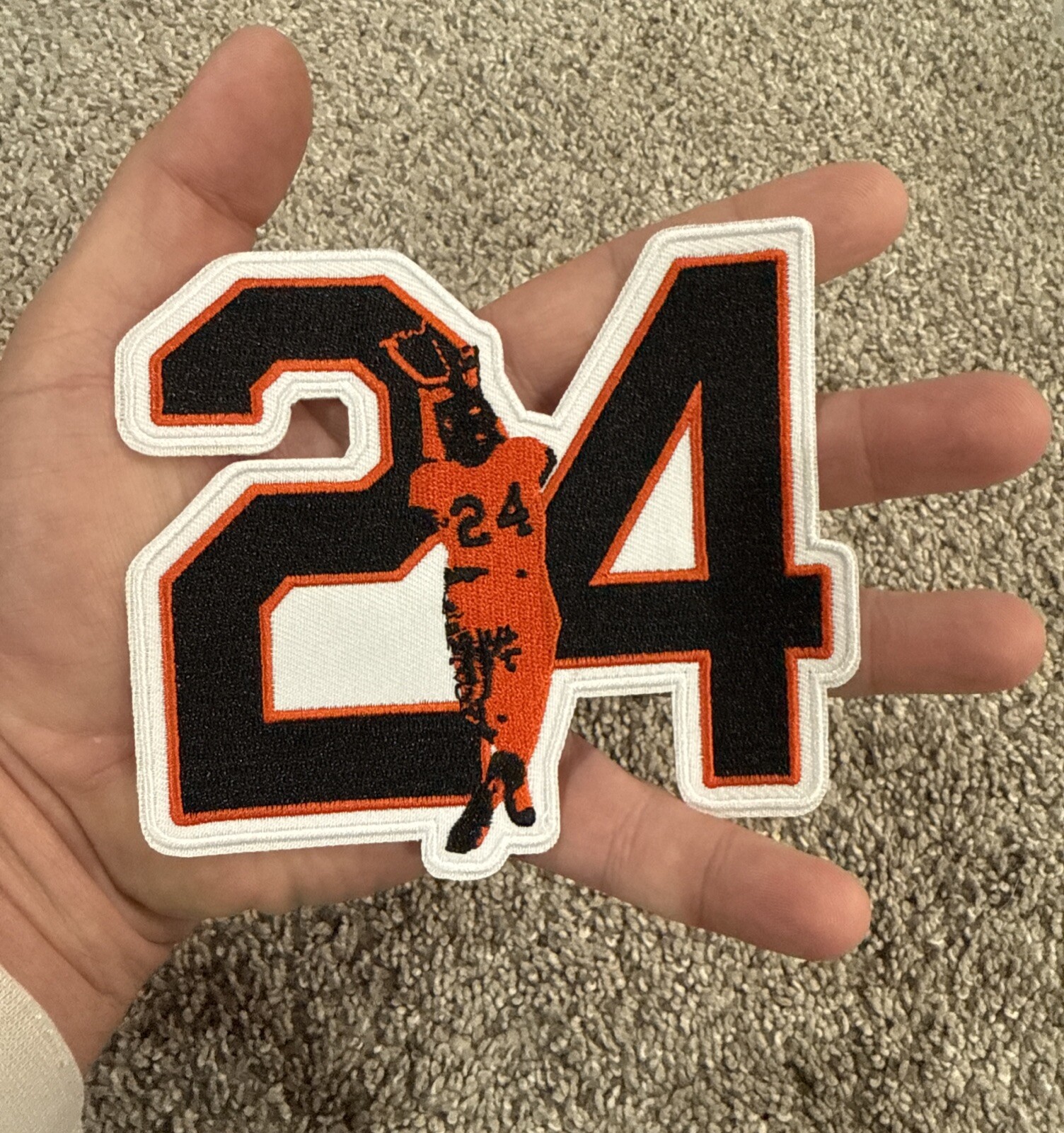 Willie Mays 24 HOF New York SF Giants 4.5in. Iron Sew On Jersey Patch Logo RARE