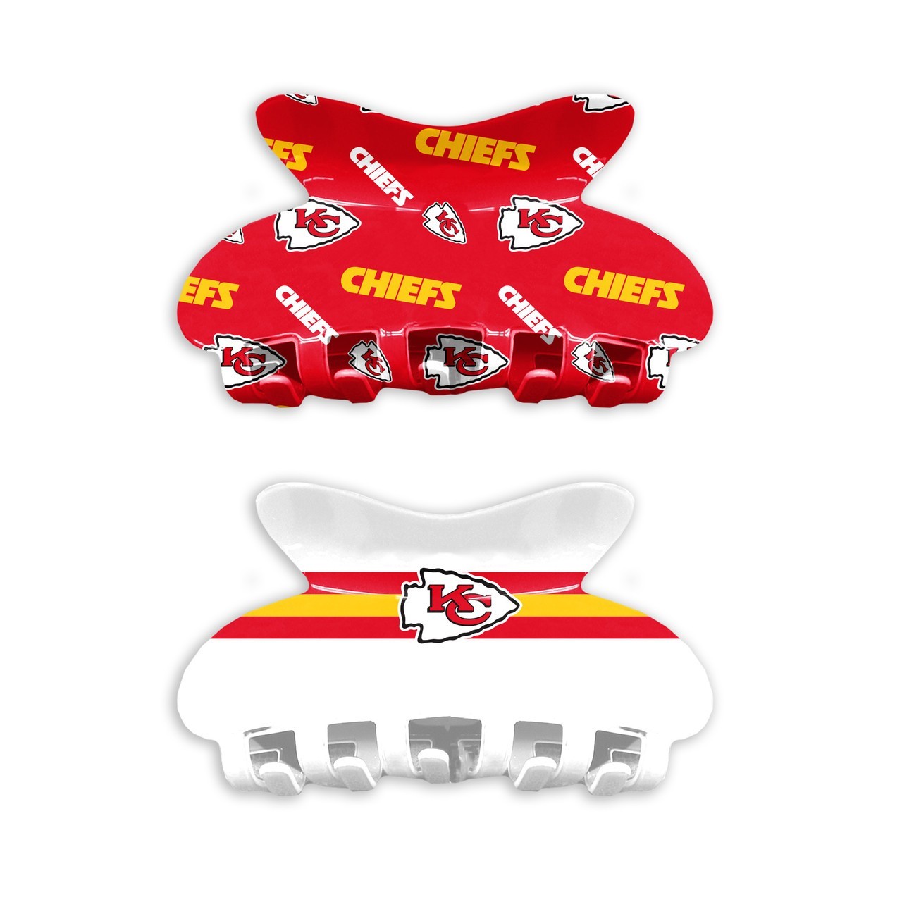 NEW KANSAS CITY CHIEFS HAIR CLAW CLIP SET 2 TEAM DESIGNS