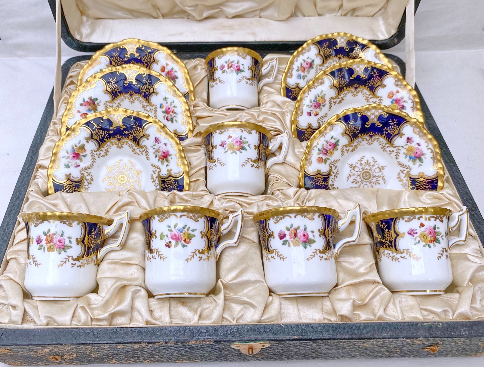 Coalport Bone China Cobalt Batwing Demitasse in Padded Original Box