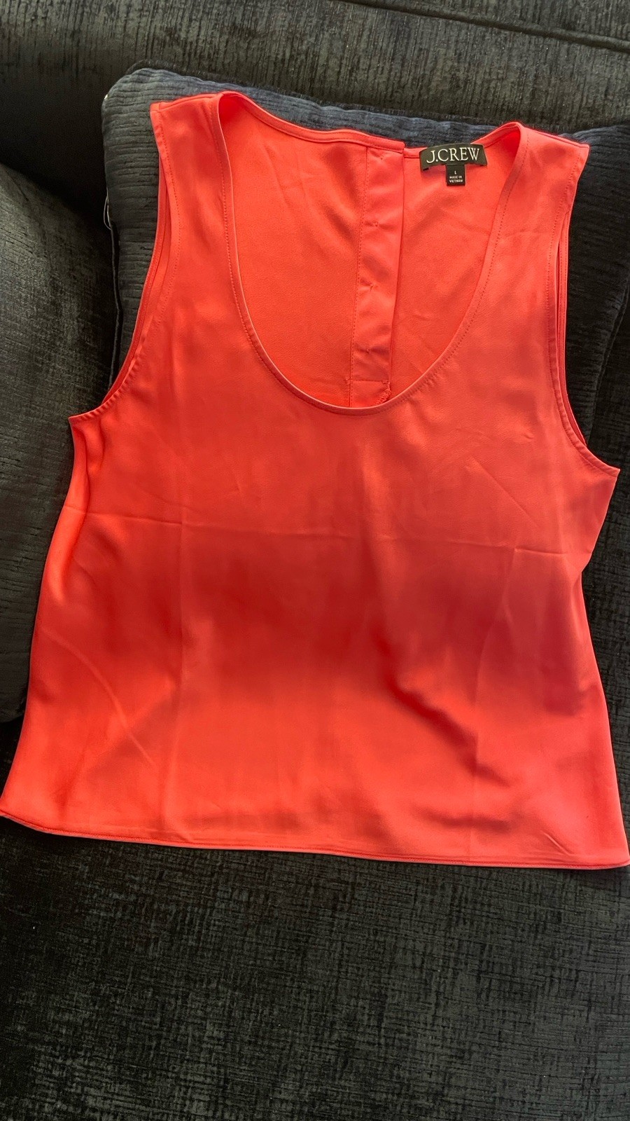 j crew sleeveless top Bright Orange Color Blouse Size L