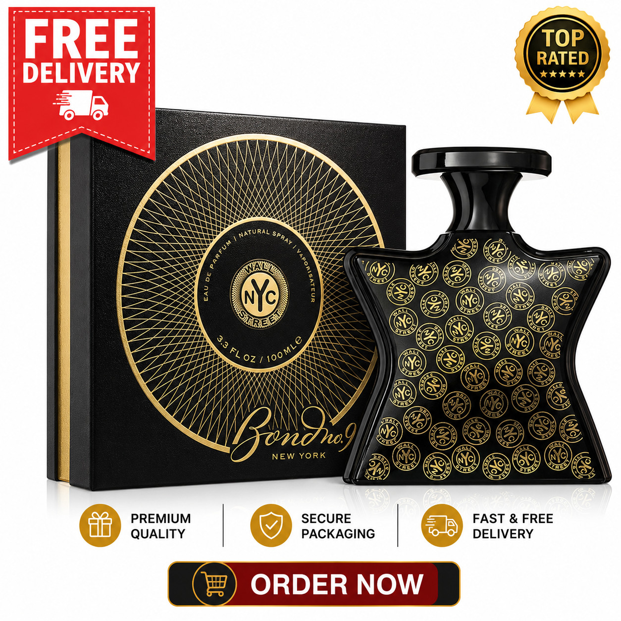 BOND No. 9 NYC Wall Street Eau De Parfum Spray Unisex 3.4 Oz / 100ml NEW IN BOX
