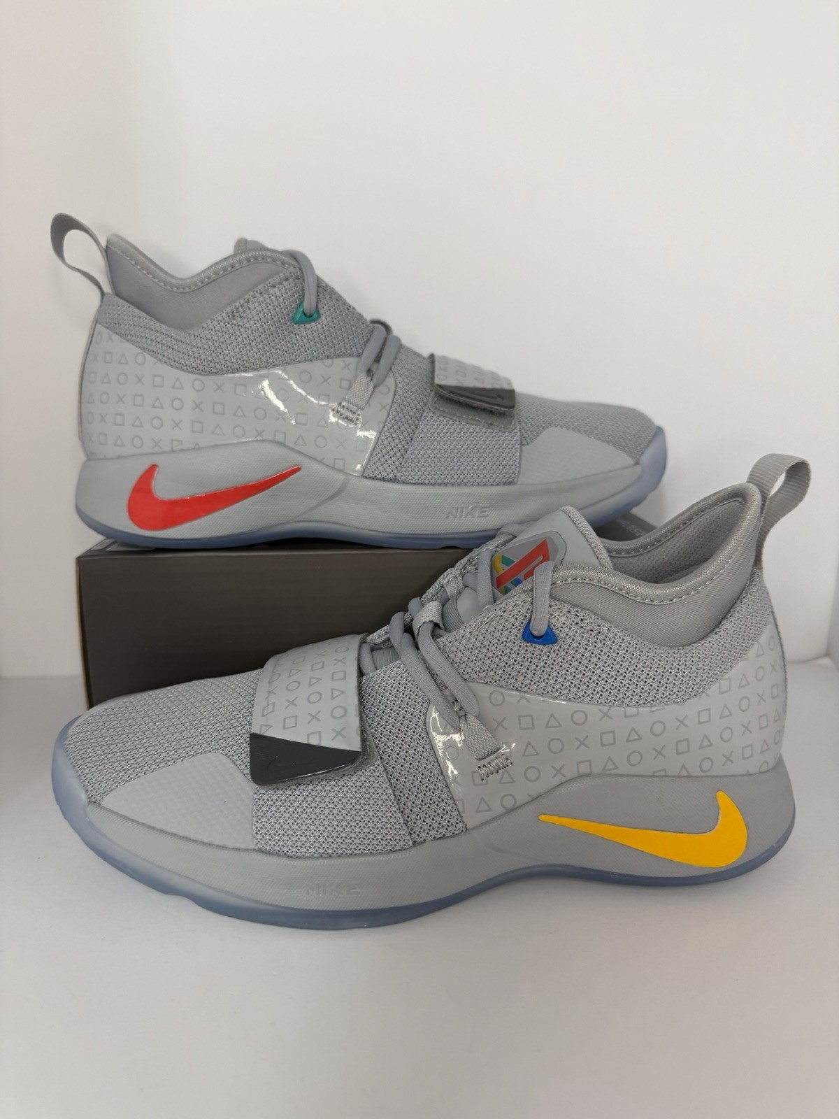 🔥 PlayStation x Nike PG 2.5  Size 10 Mens/ 11.5 Womens Wolf Grey/ Multi-color