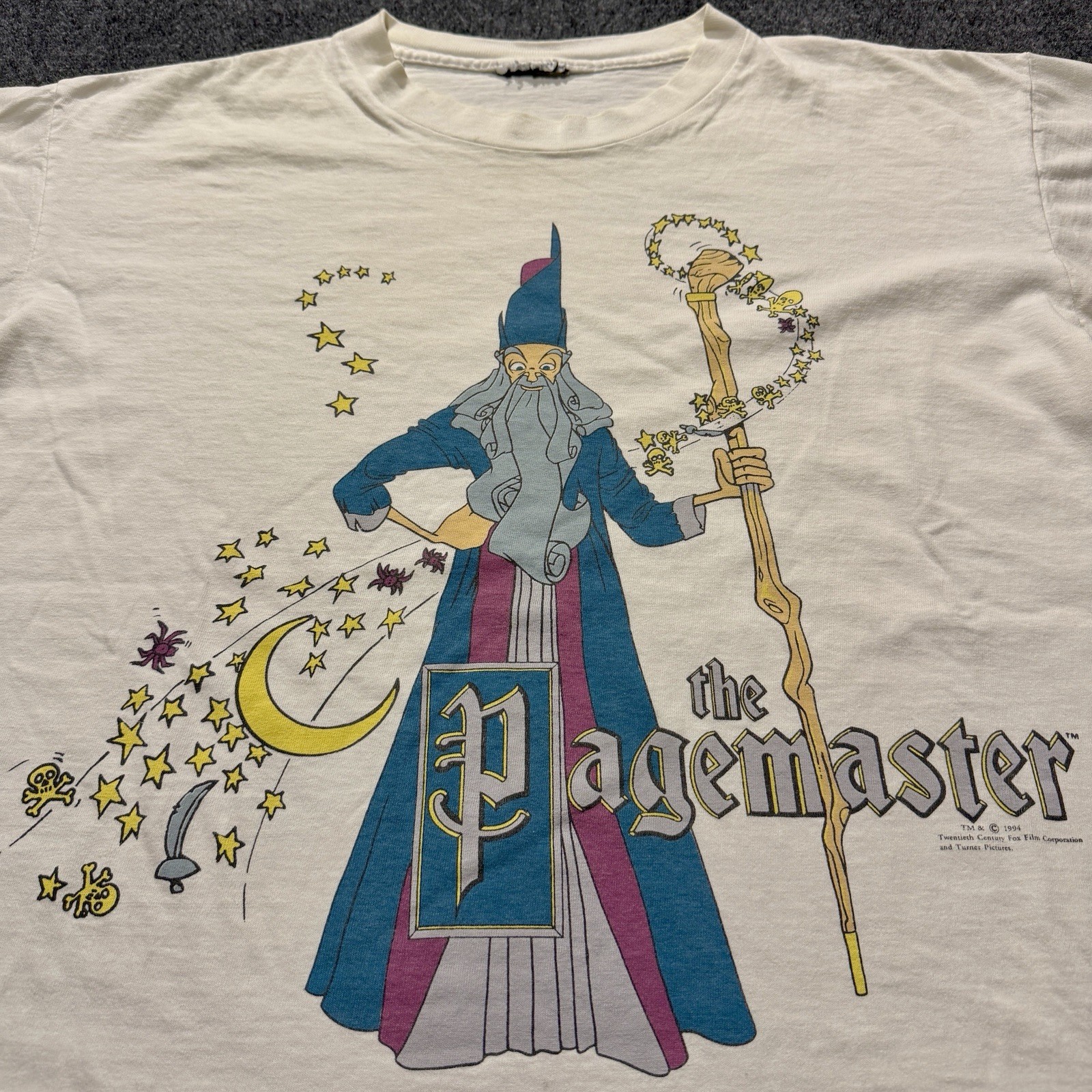 RARE Vintage 1994 The Pagemaster Wizard Movie Promo T-Shirt L 
