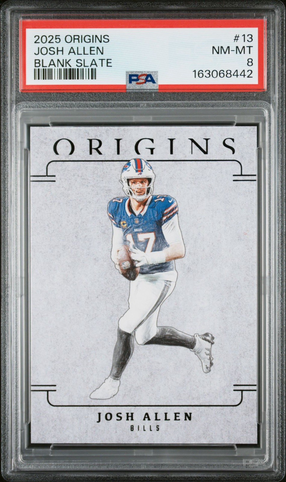 2025 Panini Origins - Blank Slate Josh Allen #13 PSA 8 Case Hit 2025 Panini Origins - Blank Slate Josh Allen #13 PSA 8 Case Hit