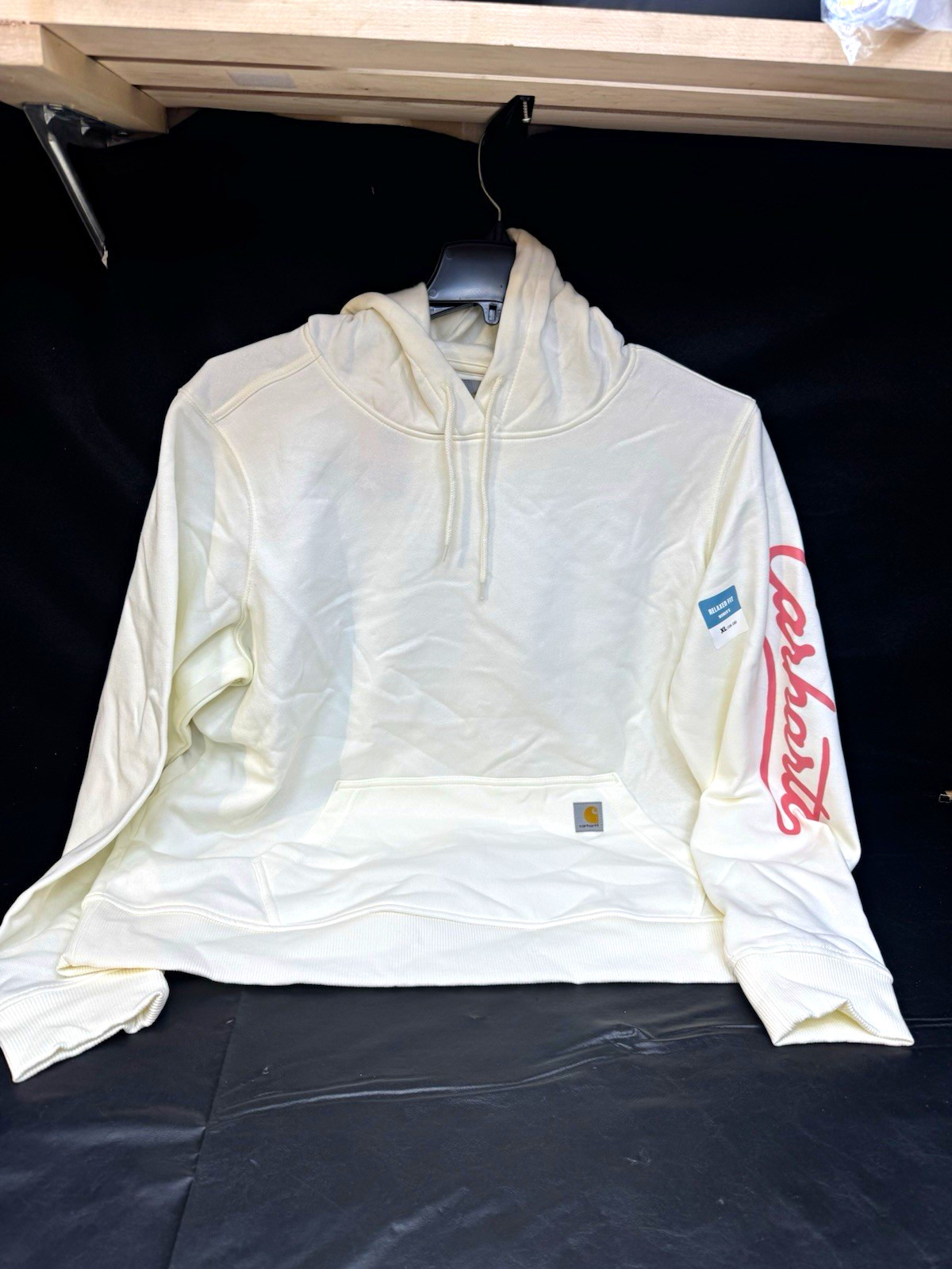 Carhartt Women’s Relaxed Fit Pullover Hoodie White Pink Logo Pockets Fleece XL Carhartt Women’s Relaxed Fit Pullover Hoodie White Pink Logo Pockets Fleece XL