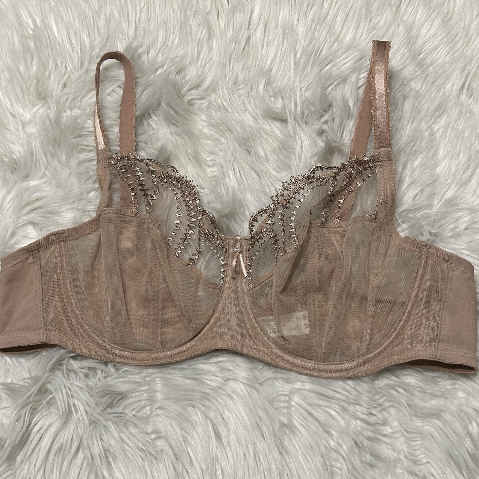 Wacoal 40C Bra Tan Evocative Edge Full Figure Underwire Back Closure 855304
