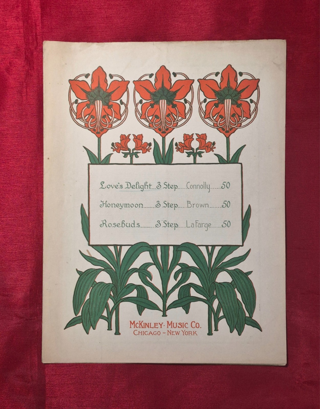 Antique 1908 LOVE\'S DELIGHT Sheet Music By Connolly - RARE