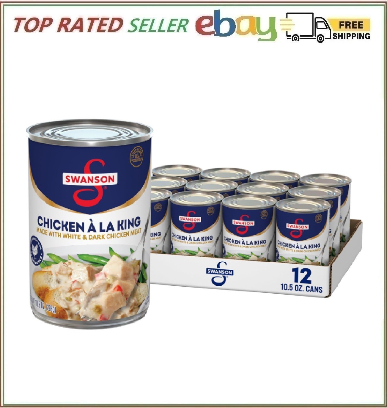 Swanson Canned Chicken a la King 10.5 oz - 12 Cans Bulk Pack for Meal Prep