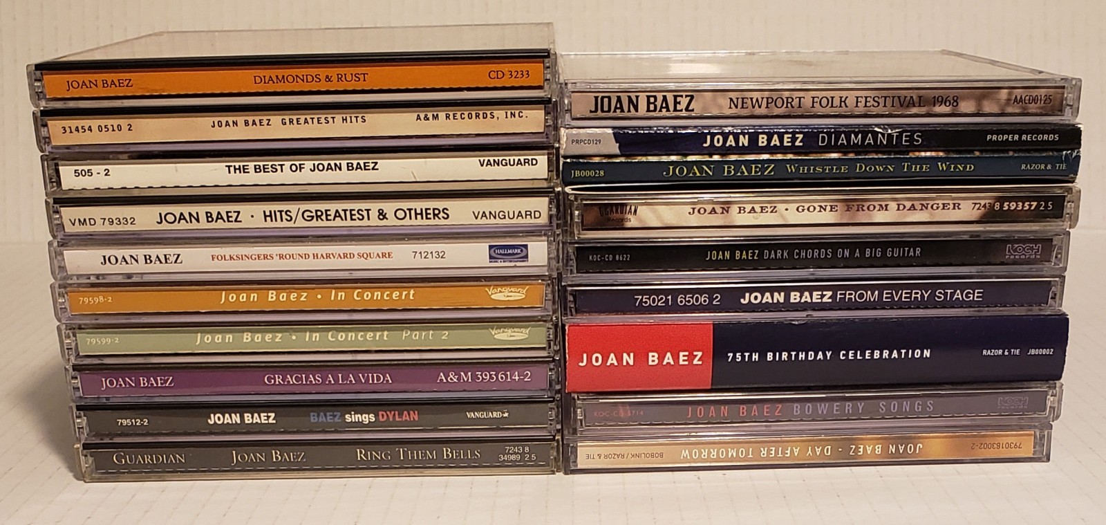 Joan Baez CD collection, 19 different titles, 21 discs, great addition