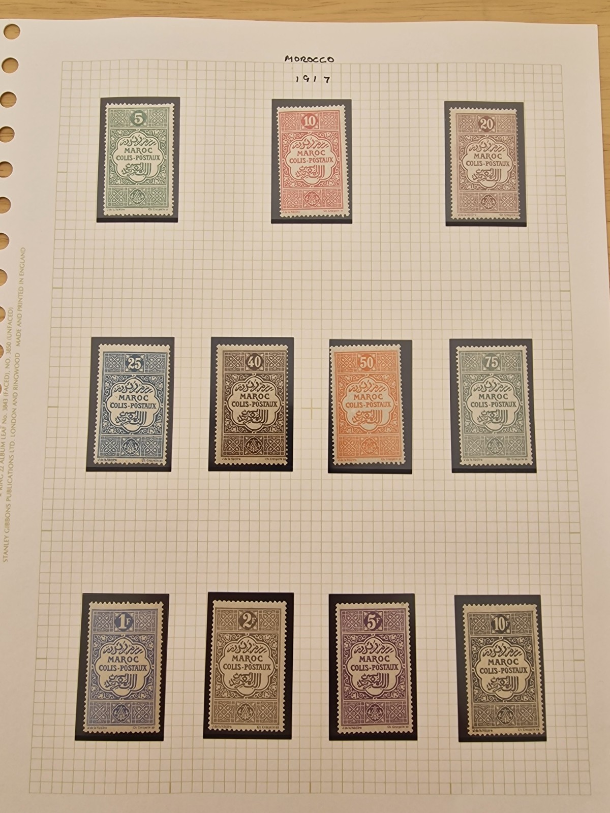 French Morocco 1917 Parcel Post Set of 11 SG P101-111 Mint Cat £70 French Morocco 1917 Parcel Post Set of 11 SG P101-111 Mint Cat £70
