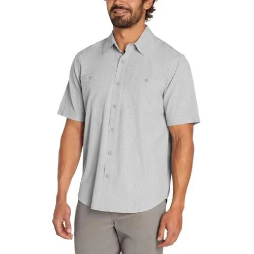 Orvis MEN Short Sleeve Woven Tech Shirt UPF 30+ Quick-Dry Gray Orvis MEN Short Sleeve Woven Tech Shirt UPF 30+ Quick-Dry Gray