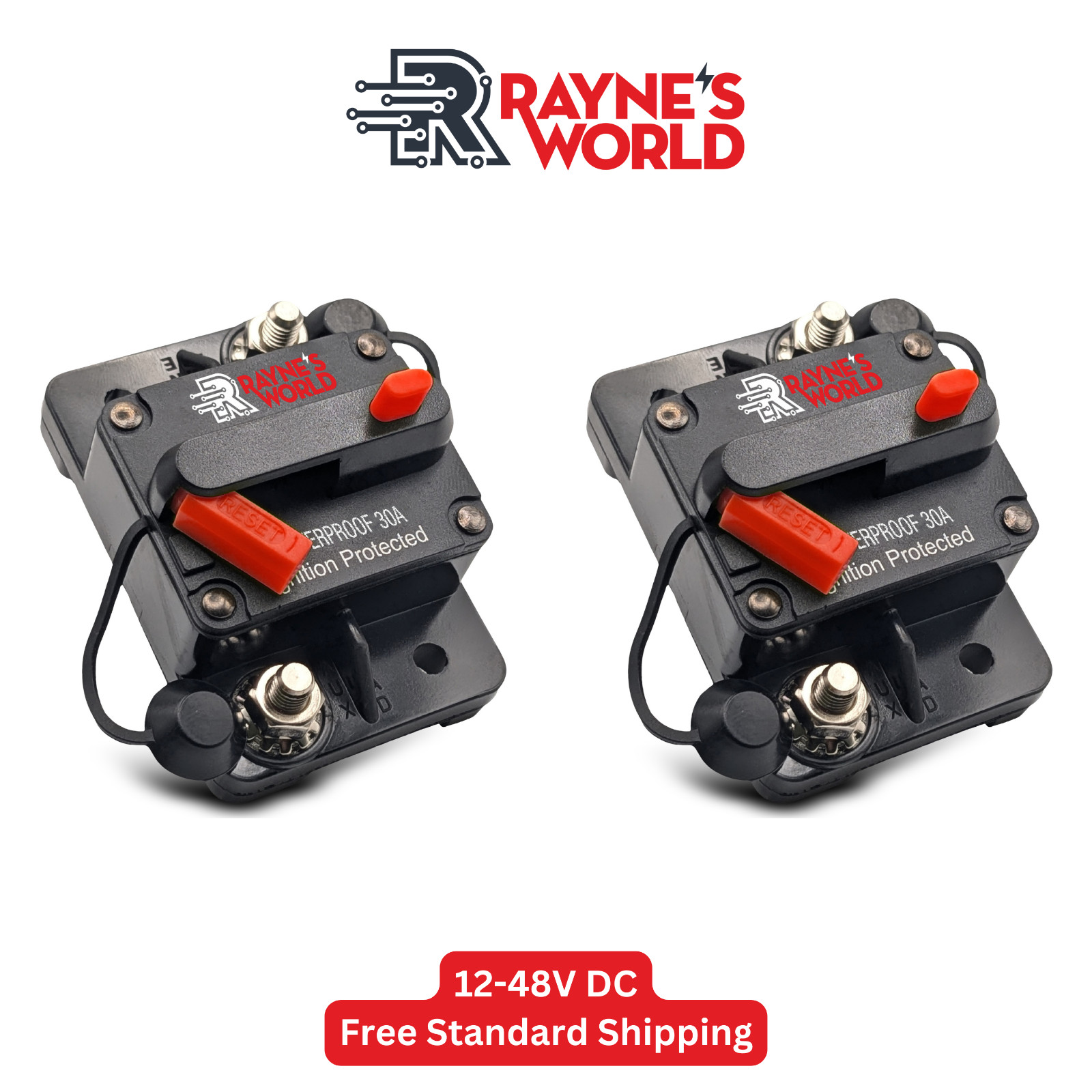 2 PACK 30A-300A Amp Waterproof Circuit Breaker Auto/Marine/Solar 12-48V DC