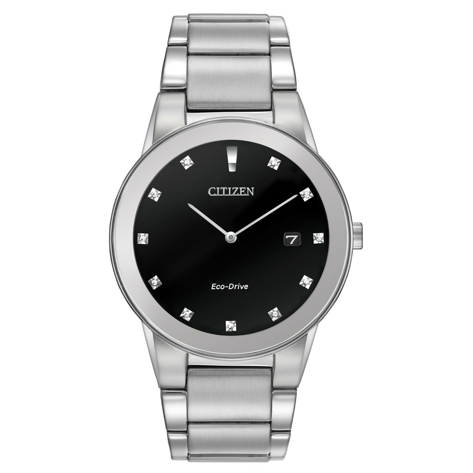 Citizen Eco-Drive Men\'s Axiom Diamond Accents Silver Watch 40MM AU1060-51G