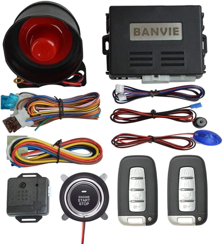 BANVIE Car Alarm System with Remote Start and Smart Push Button Starter BANVIE Car Alarm System with Remote Start and Smart Push Button Starter