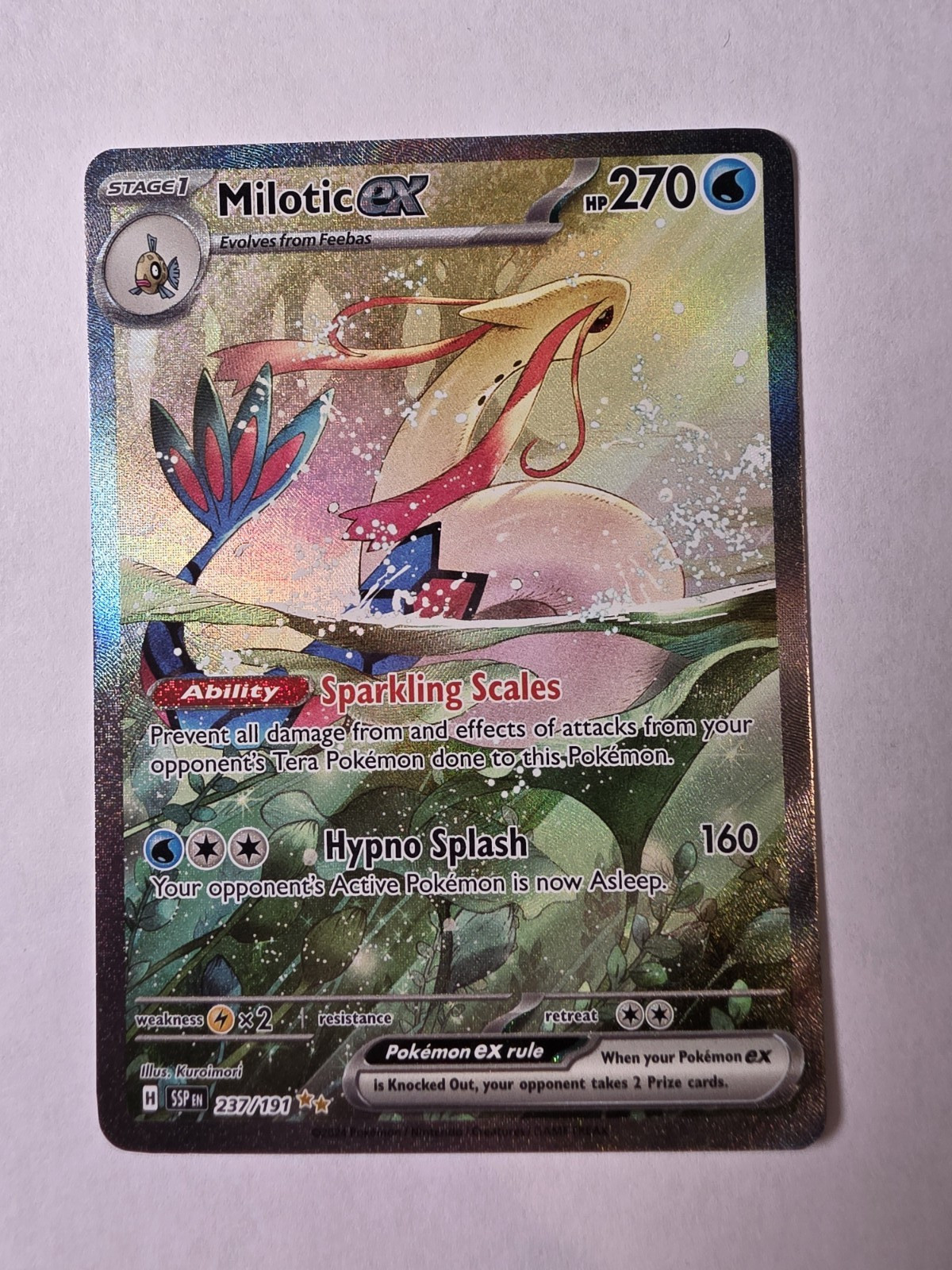 Milotic ex 237/191 Surging Sparks Special Illustration Rare SIR SSP NM Milotic ex 237/191 Surging Sparks Special Illustration Rare SIR SSP NM