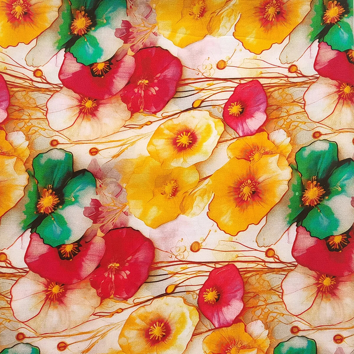 57\'\'Wide By Yard Colored Flower Viscose Fabric 100 Rayon Material For Dress Robe