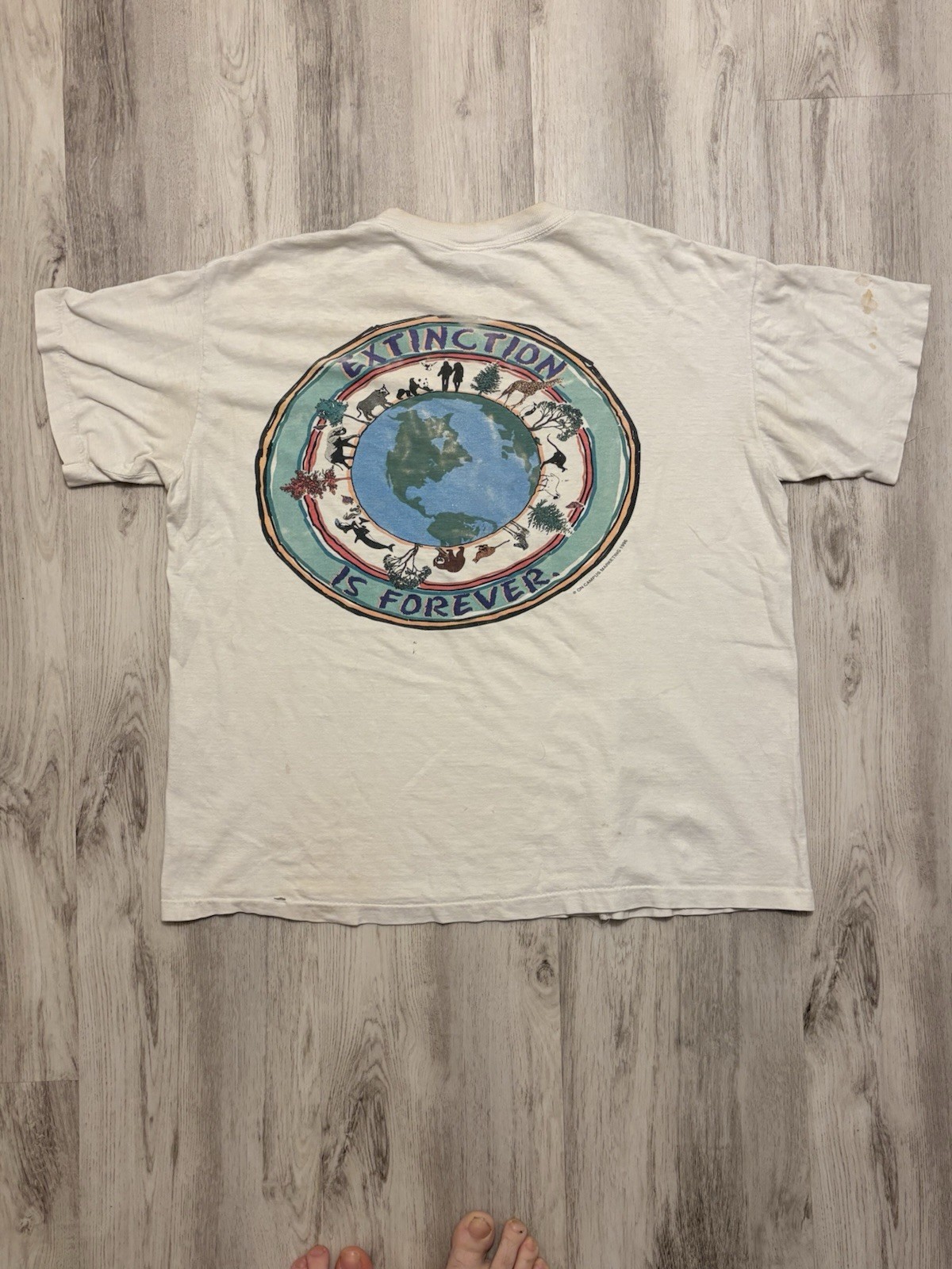 VTG 90s Earth Day T Shirt Mens XL Environmental Made USA Extinction is Forever VTG 90s Earth Day T Shirt Mens XL Environmental Made USA Extinction is Forever
