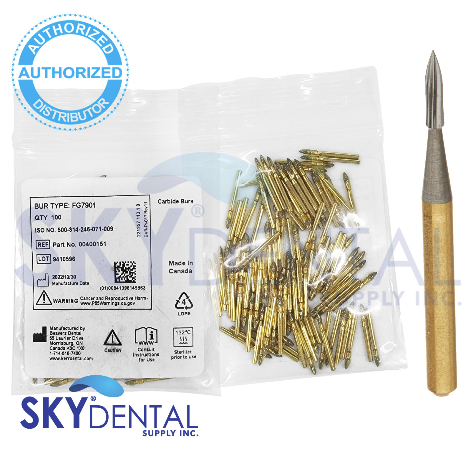 Kerr FG7901 CARBIDE Burs 12 BLADE T&F TRIMMING & FINISHING Made in Canada Kerr FG7901 CARBIDE Burs 12 BLADE T&F TRIMMING & FINISHING Made in Canada
