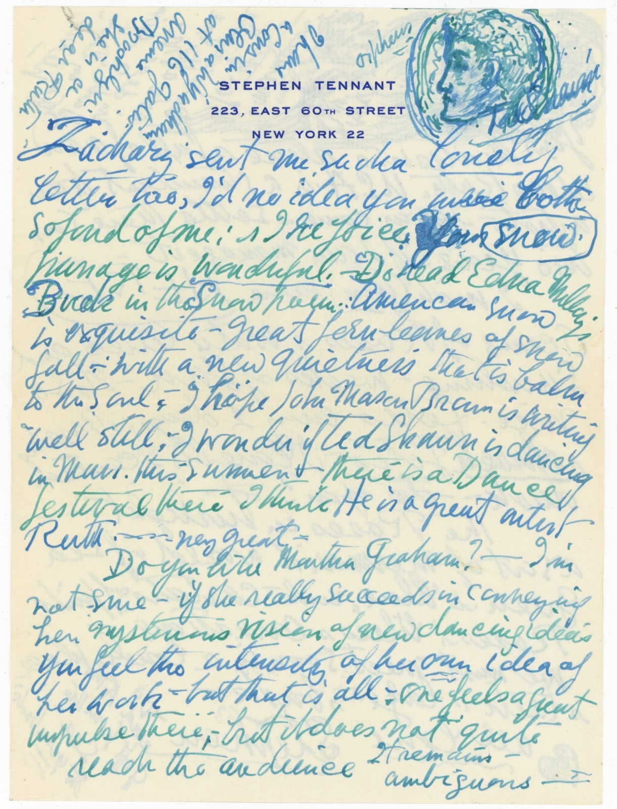 Stephen Tennant Gay Autograph Letter Signed Ruth Ford Zachary Scott Willa Cather Stephen Tennant Gay Autograph Letter Signed Ruth Ford Zachary Scott Willa Cather
