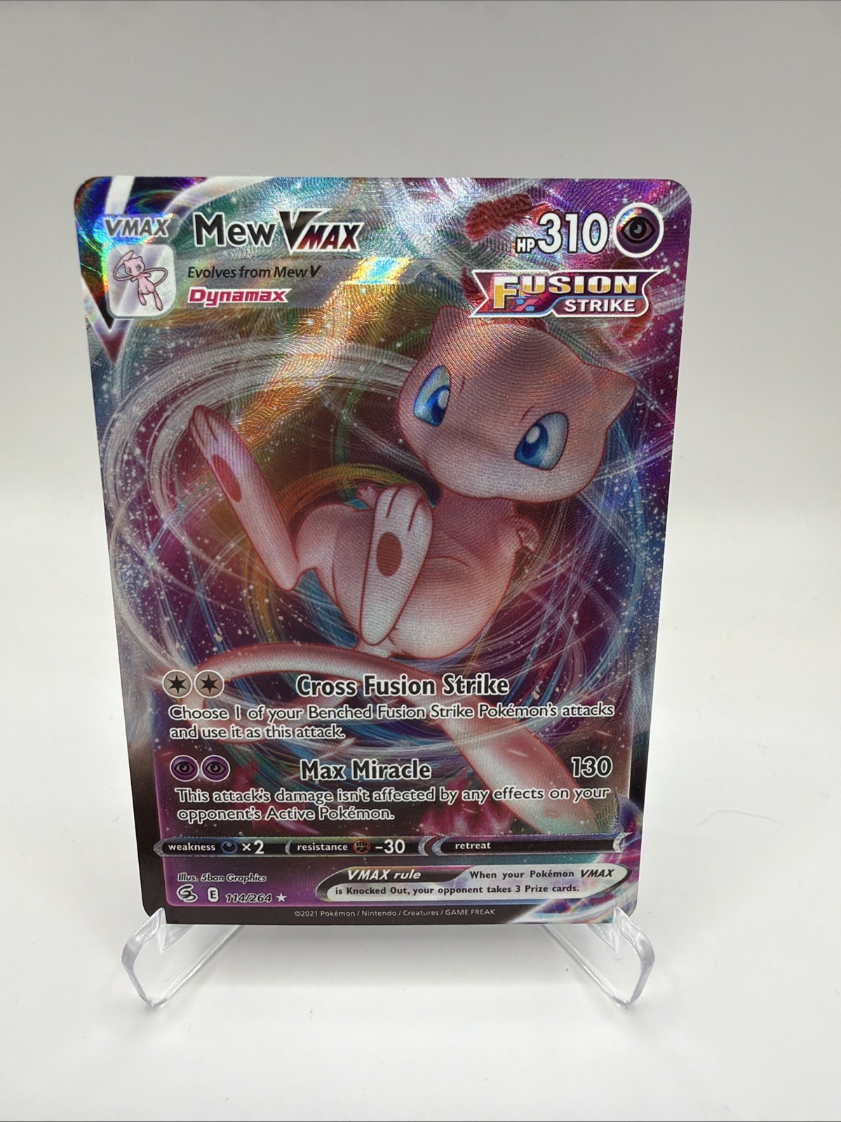 🔥Mew VMAX Fusion Strike Ultra Rare 114/264 Pokemon TCG🔥