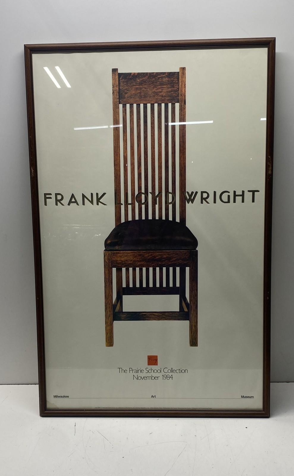 Frank Lloyd Wright Prairie School Poster 1984 Milwaukee Art Museum 23x36