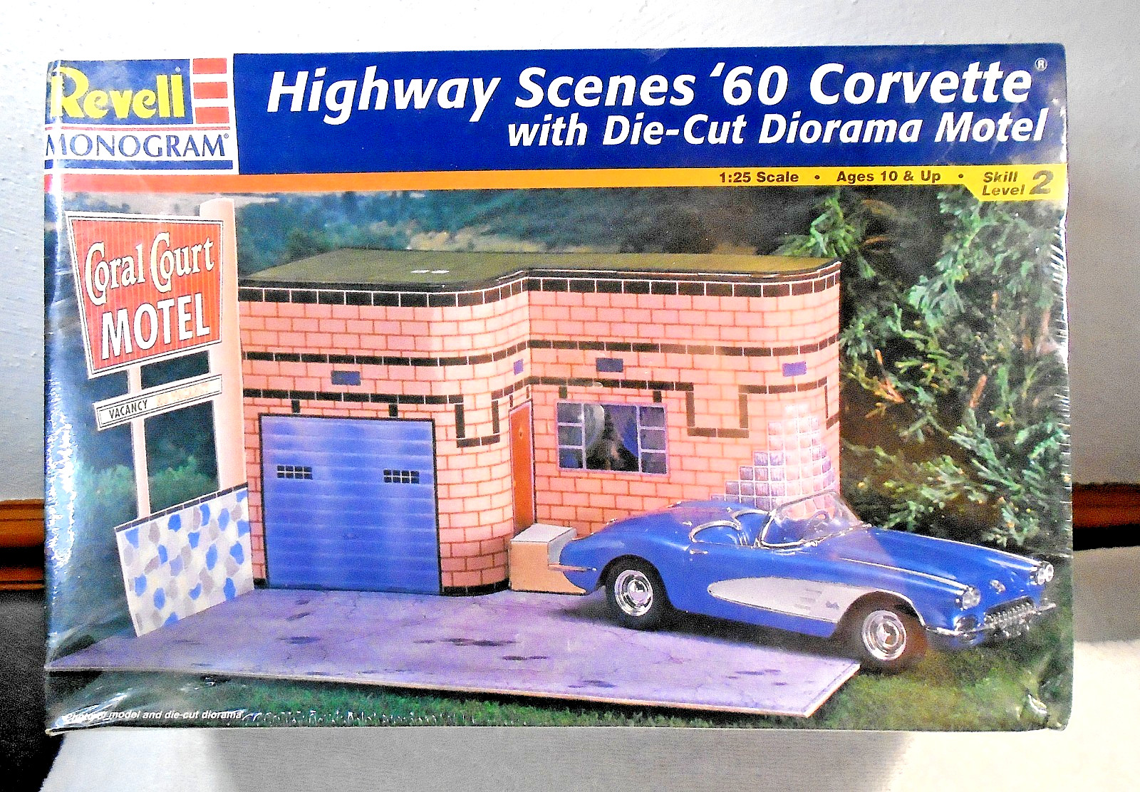 Highway Scenes Revell Monogram 1960 Corvette Motel Diorama Model Kit Vintage NIB