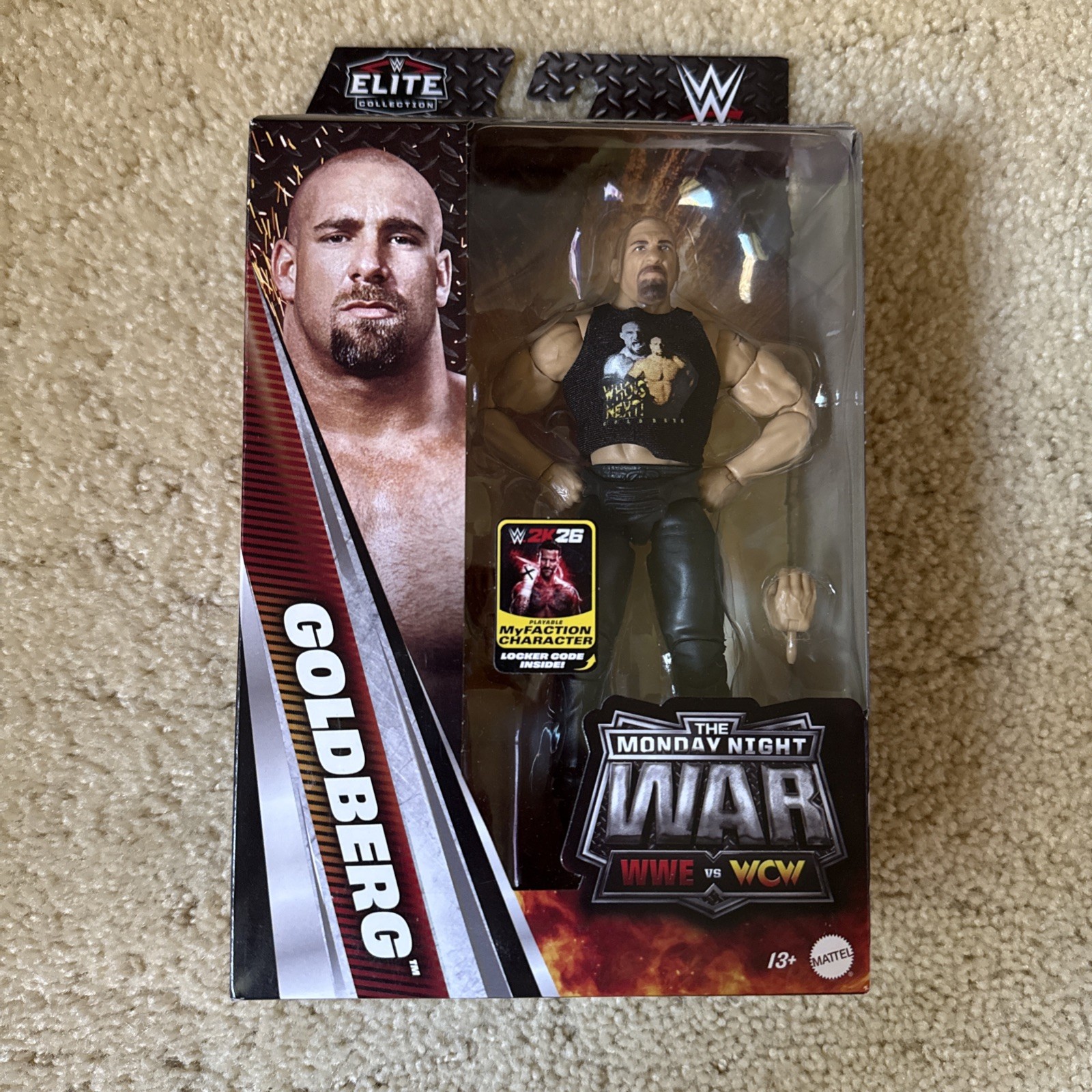 WWE ELITE MONDAY NIGHT WAR GOLDBERG BRAND NEW w/ ROCKABILLY Build a Figure BAF 