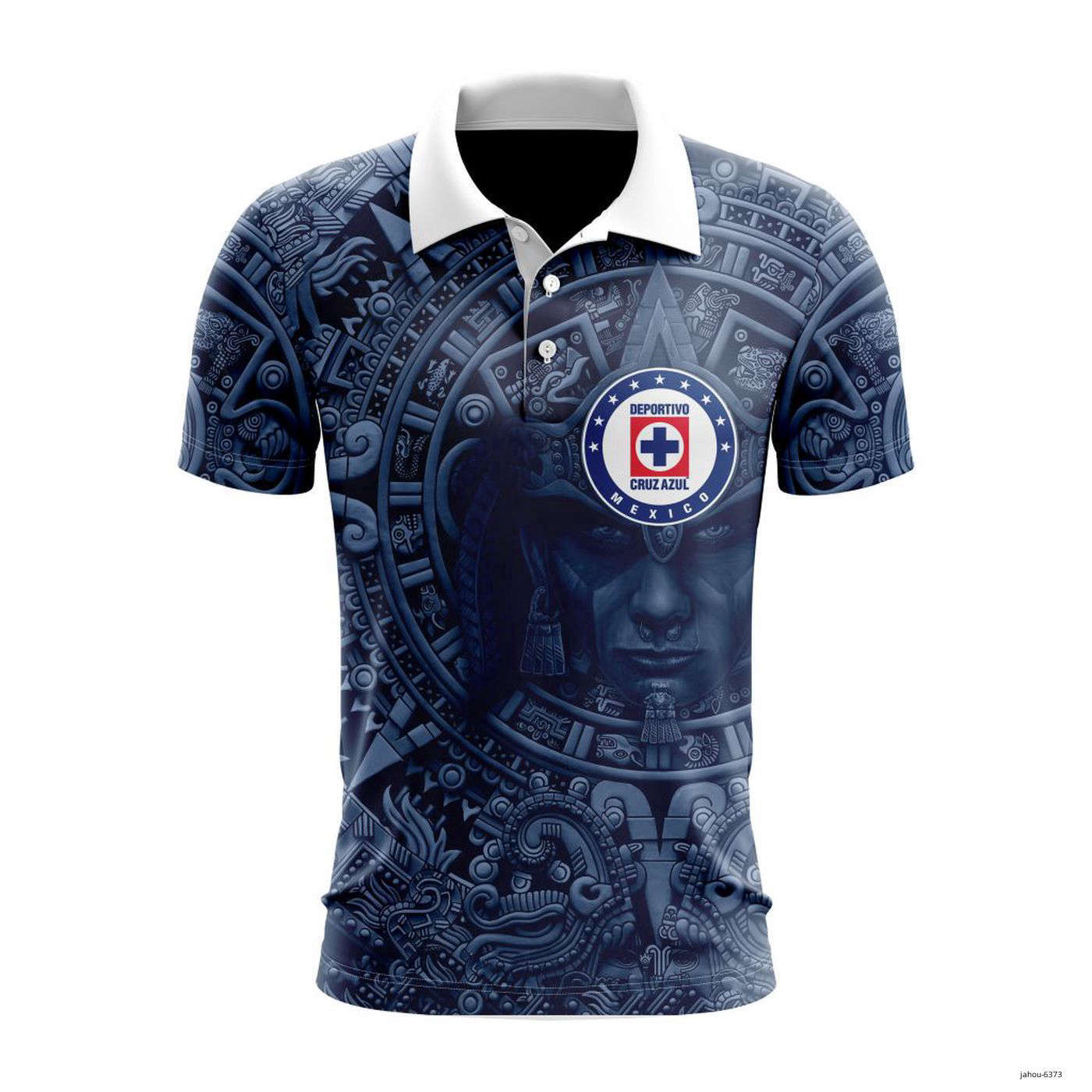 Personalize LIGA MX Cruz Azul Special Aztec Warrior Design Polo Shirt S5XL