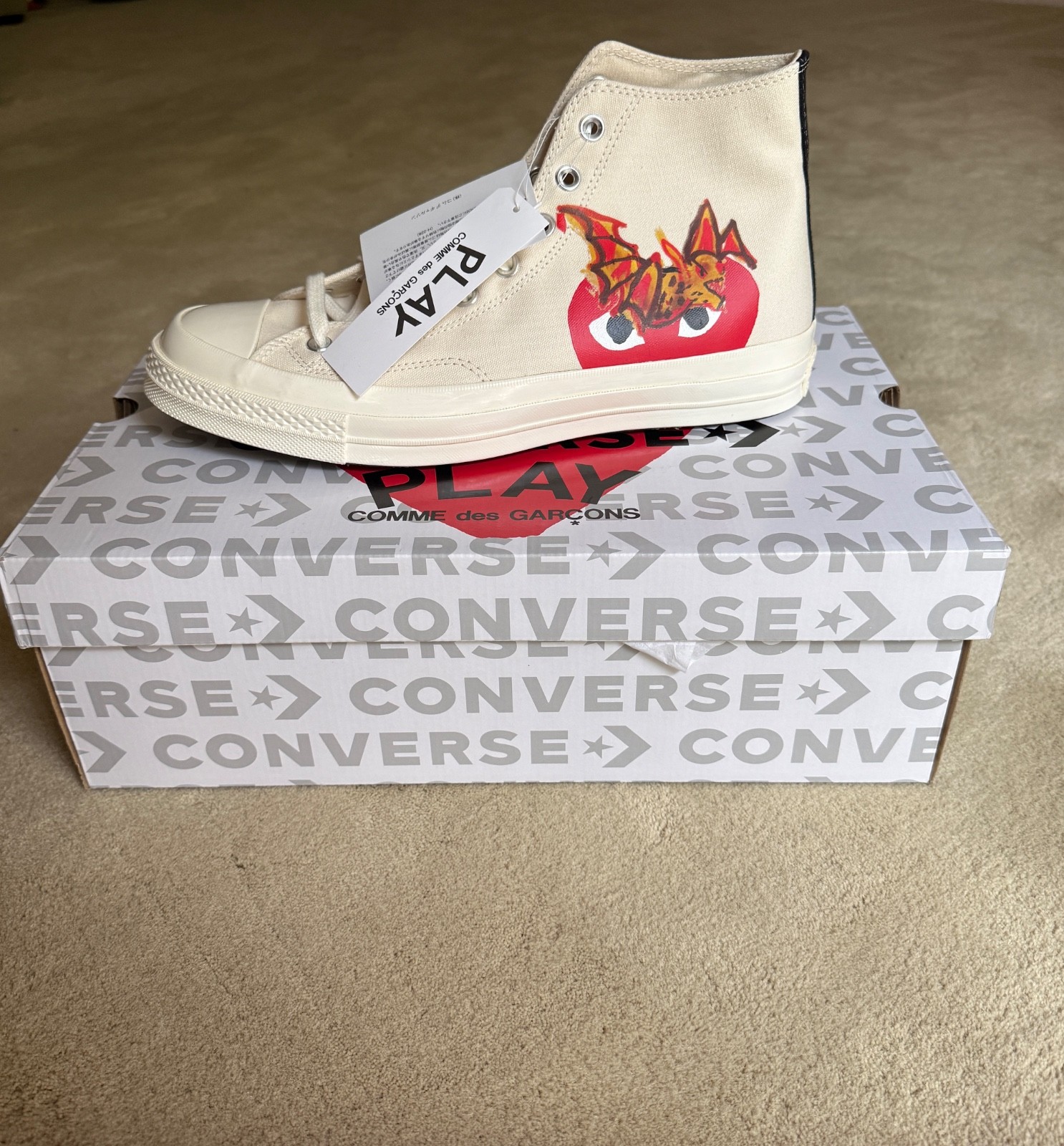 CDG Commes Des Garcons Play x Robert Nava x Future Converse Hi-Top US11M