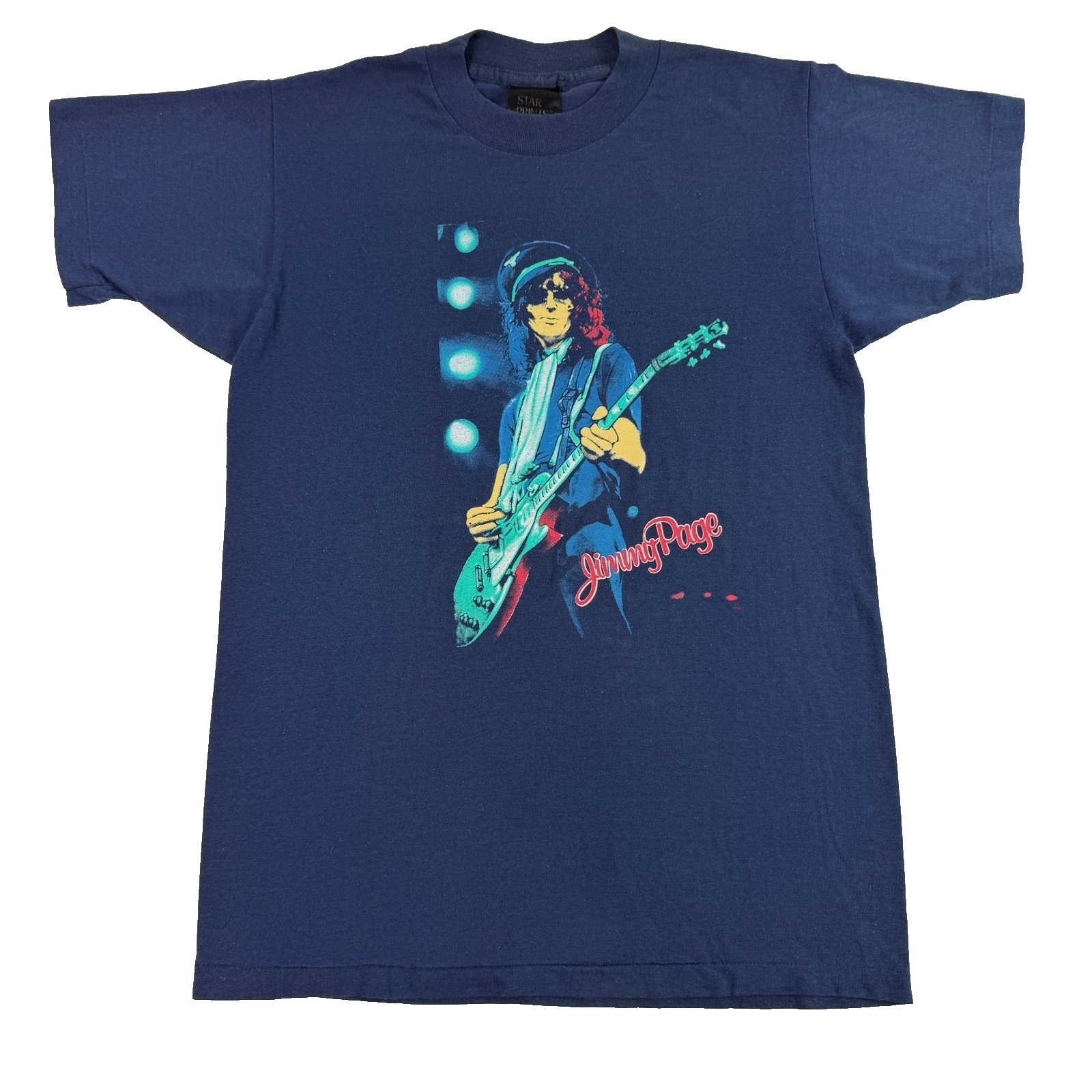 Vintage 1986 Jimmy Page T Shirt Medium The Firm Mean Business Tour Star Prints