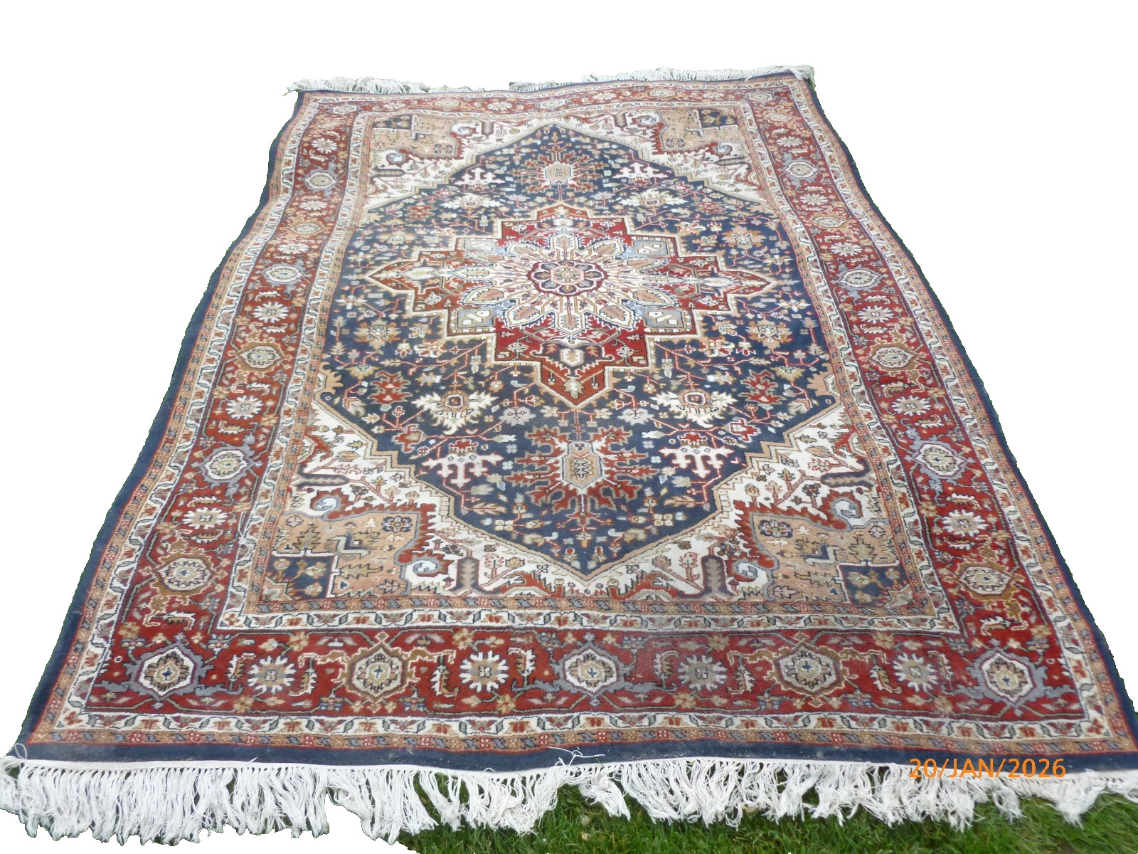 Vintage 8 x 6\' CACUASIAN SERAPI KAZAK HERIZ RUG Woven Wool