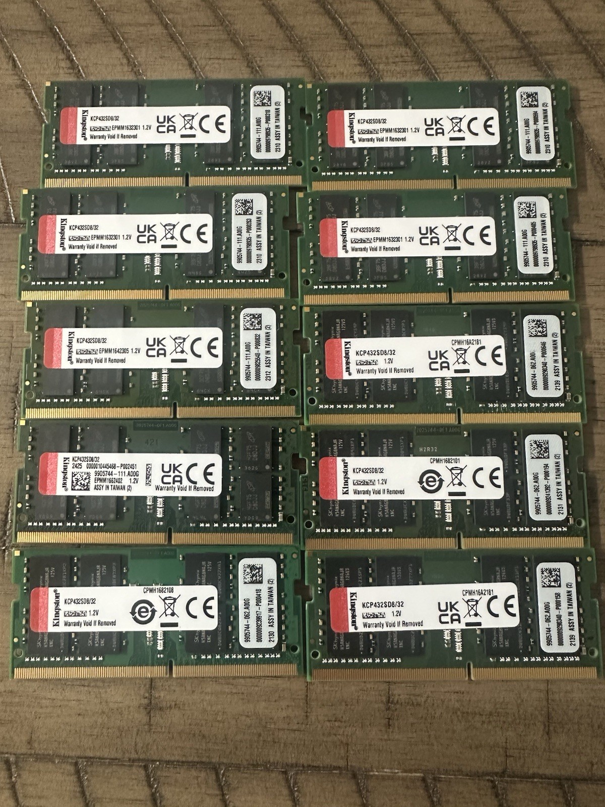 Kingston 256GB (8x32GB) DDR4-3200 PC4-25600 260-Pin SO-DIMM Non-ECC lot of 10 Kingston 256GB (8x32GB) DDR4-3200 PC4-25600 260-Pin SO-DIMM Non-ECC lot of 10