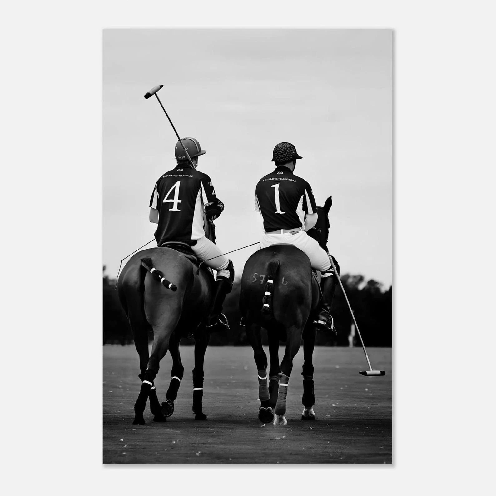 Polo Players Horses Poster Featuring Luxury Equestrian Sport Scene Aristocratic