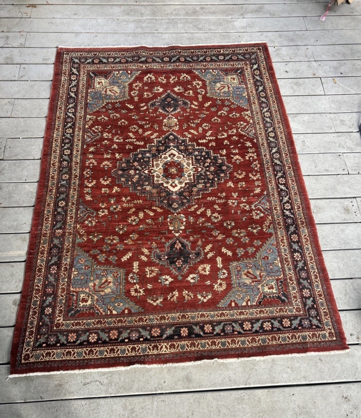 Vintage Rug 4.5 x 6.5 ft Red Hand Knotted Tribal Oriental Rug Vintage Rug 4.5 x 6.5 ft Red Hand Knotted Tribal Oriental Rug