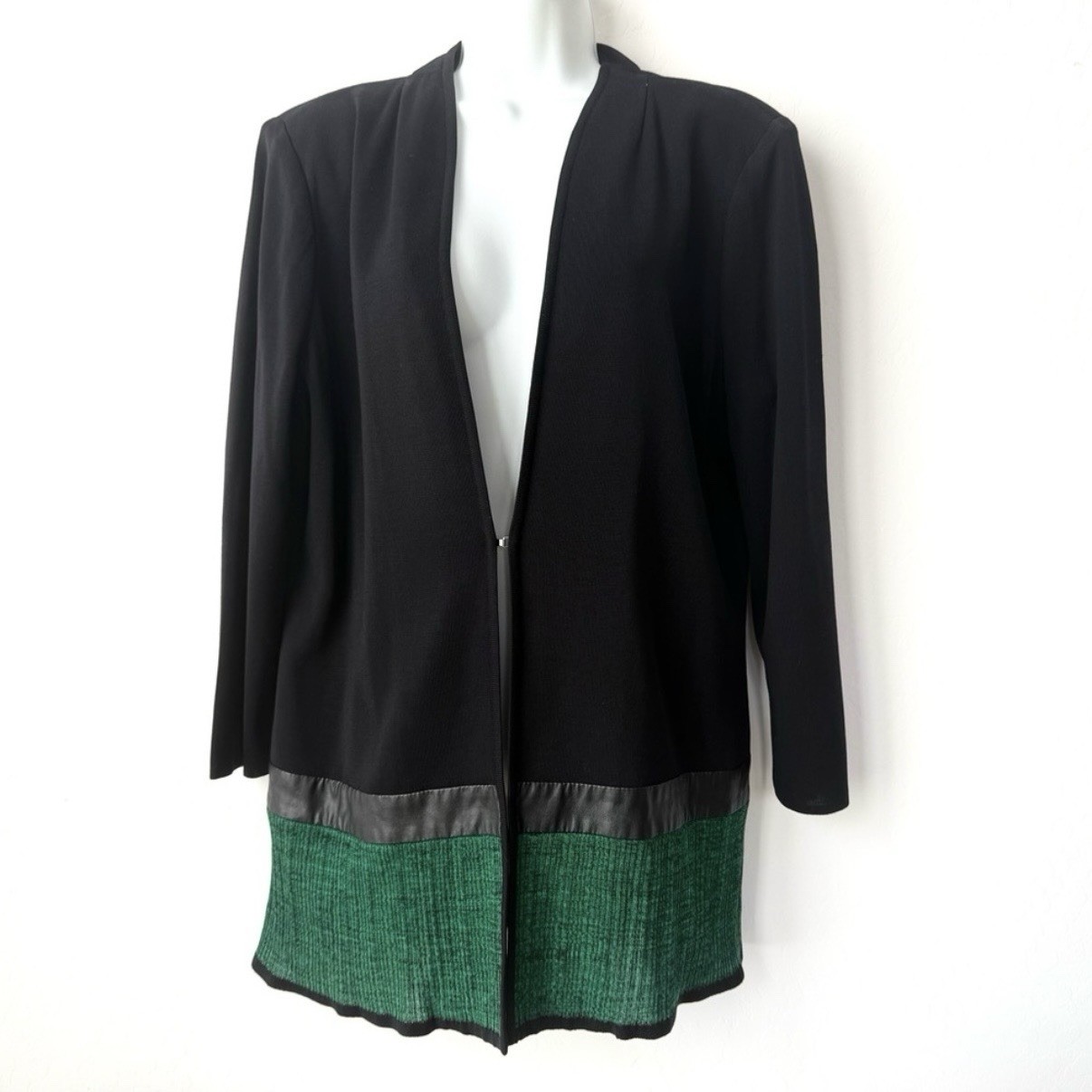 Misook  cardigan sweater women Medium Green Black